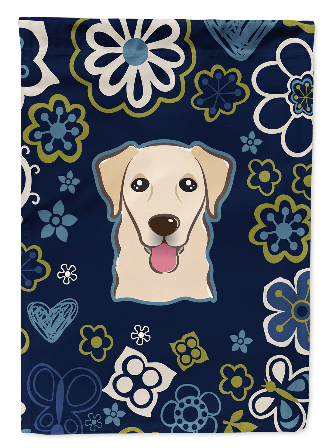 Blue Flowers Golden Retriever Garden Flag - Outdoor Decorative Yard Flag BB5103GF