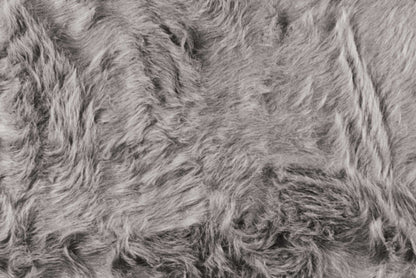 2' X 3' Gray Faux Sheepskin Animal Print Shag Sheepskin Area Rug