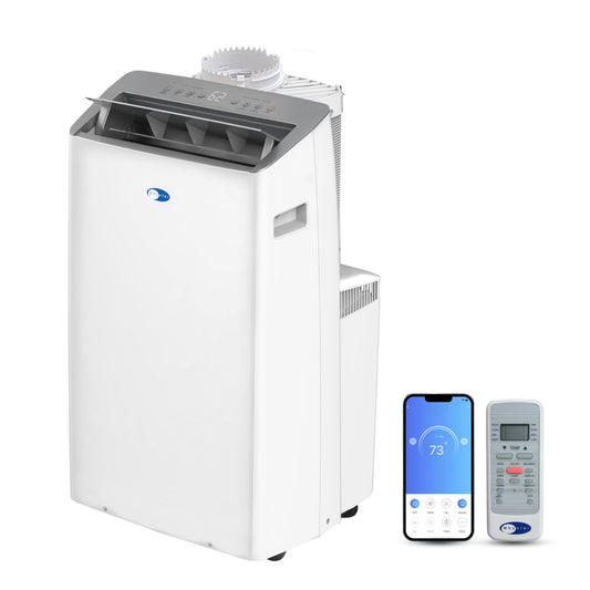 Whynter ARC-1230WNH 14,000 BTU (12,000 BTU SACC) NEX Inverter Dual Hose Cooling Portable Air Conditioner, Heater, Dehumidifier, and Fan with Smart Wi-Fi, up to 600 sq ft in White