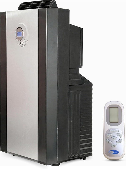 Whynter ARC-143MX 14,000 BTU (9,456 BTU SACC) Dual Hose Cooling Portable Air Conditioner, Dehumidifier, and Fan with 3M Antimicrobial Filter and Storage Bag, up to 500 sq ft in Platinum/Black