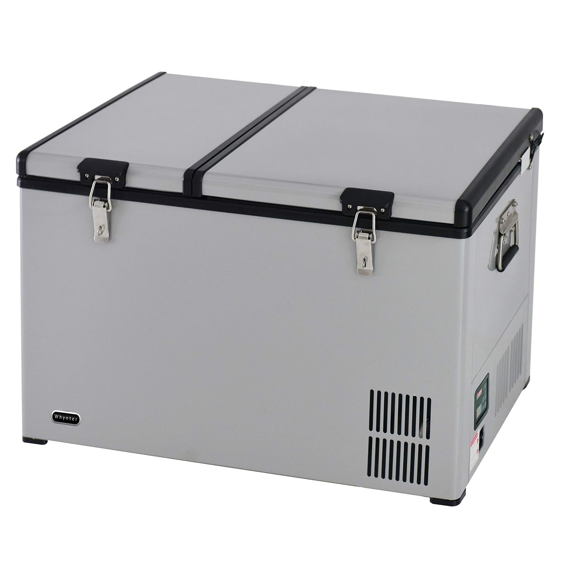 Whynter FM-901DZ 90 Quart Dual Zone Portable Fridge/ Freezer with 12v Option and Wheels