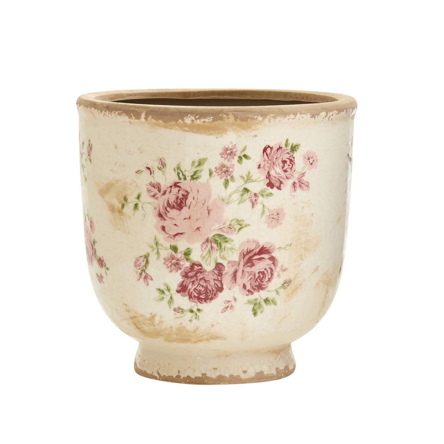 7.5" Tuscan Ceramic Floral Print Planter