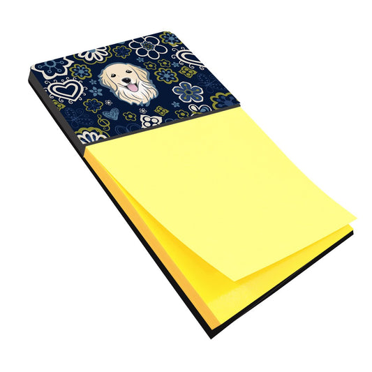 Blue Flowers Golden Retriever Sticky Note Holder BB5056SN