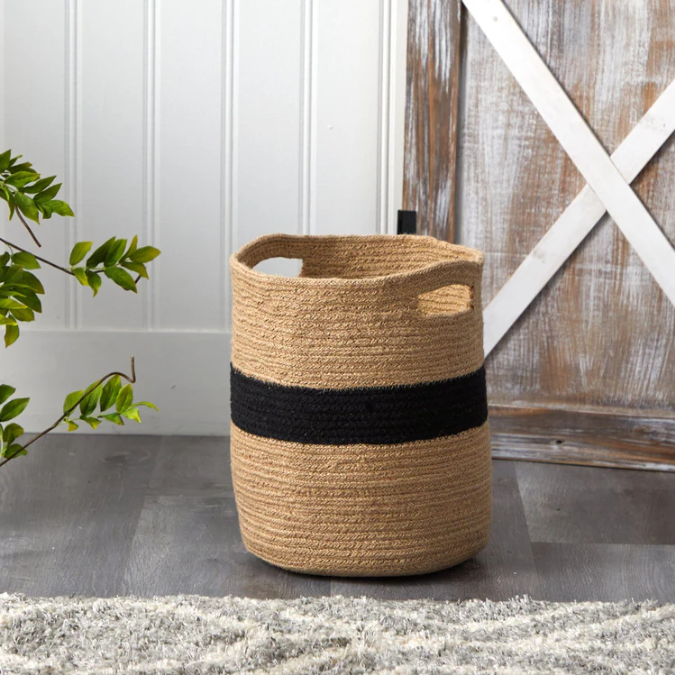 13.5" Handmade Natural Cotton Basket