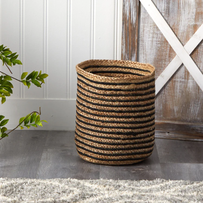 13.5" Handmade Natural Jute Basket