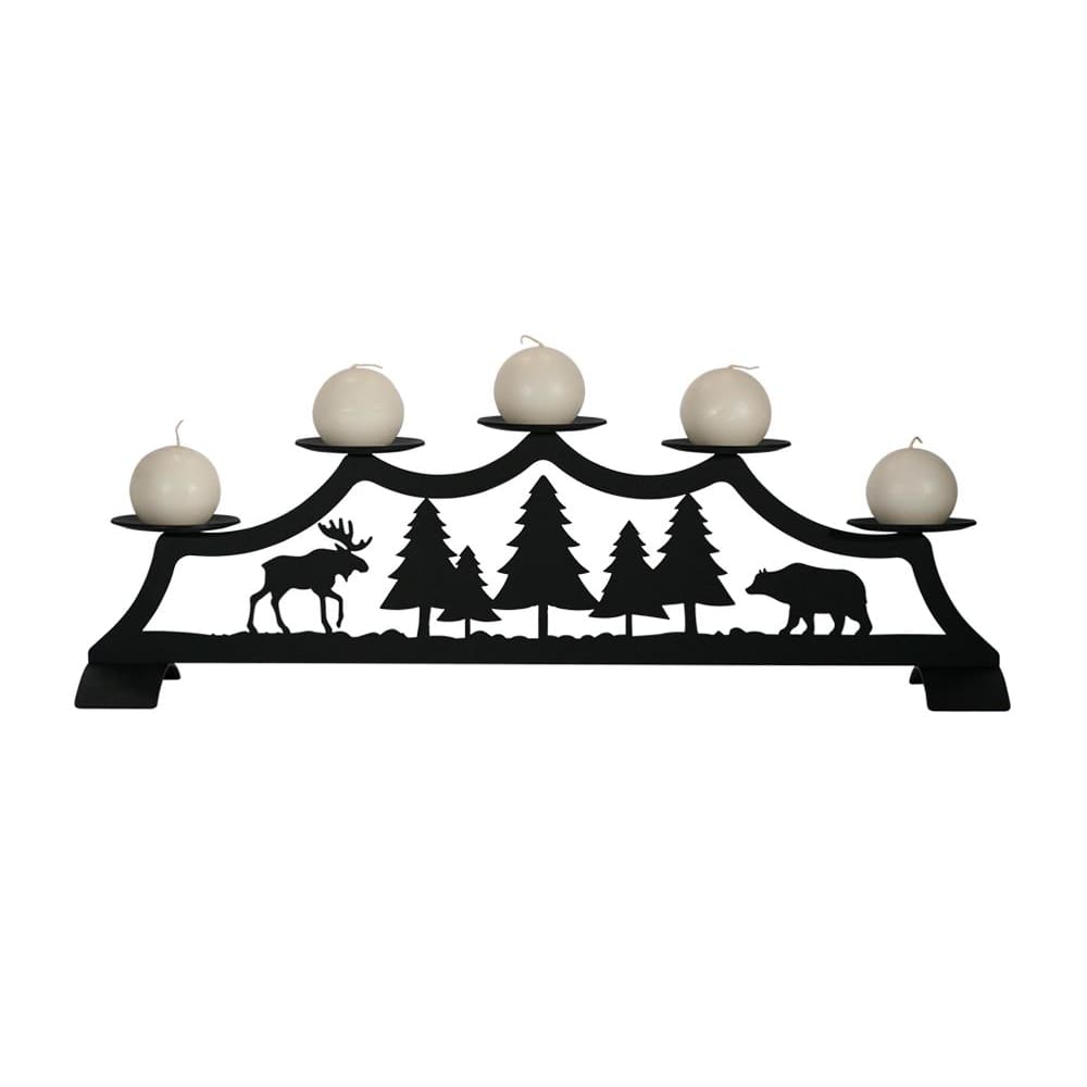 Moose Fireplace Pillar Candle Holder